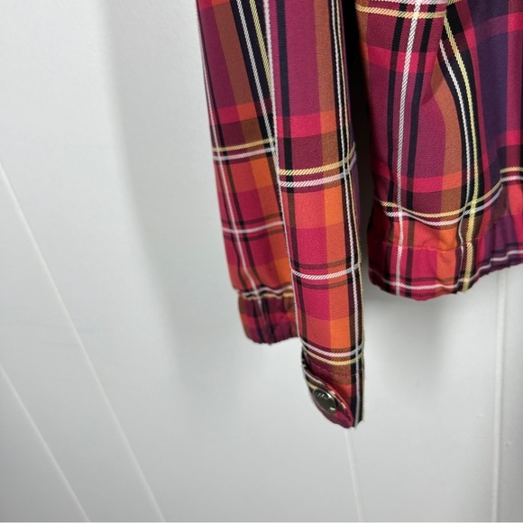 Liz Golf Pink Plaid Long Sleeve Quarter Zip Pullover Jacket Extra Large - Picture 6 of 10